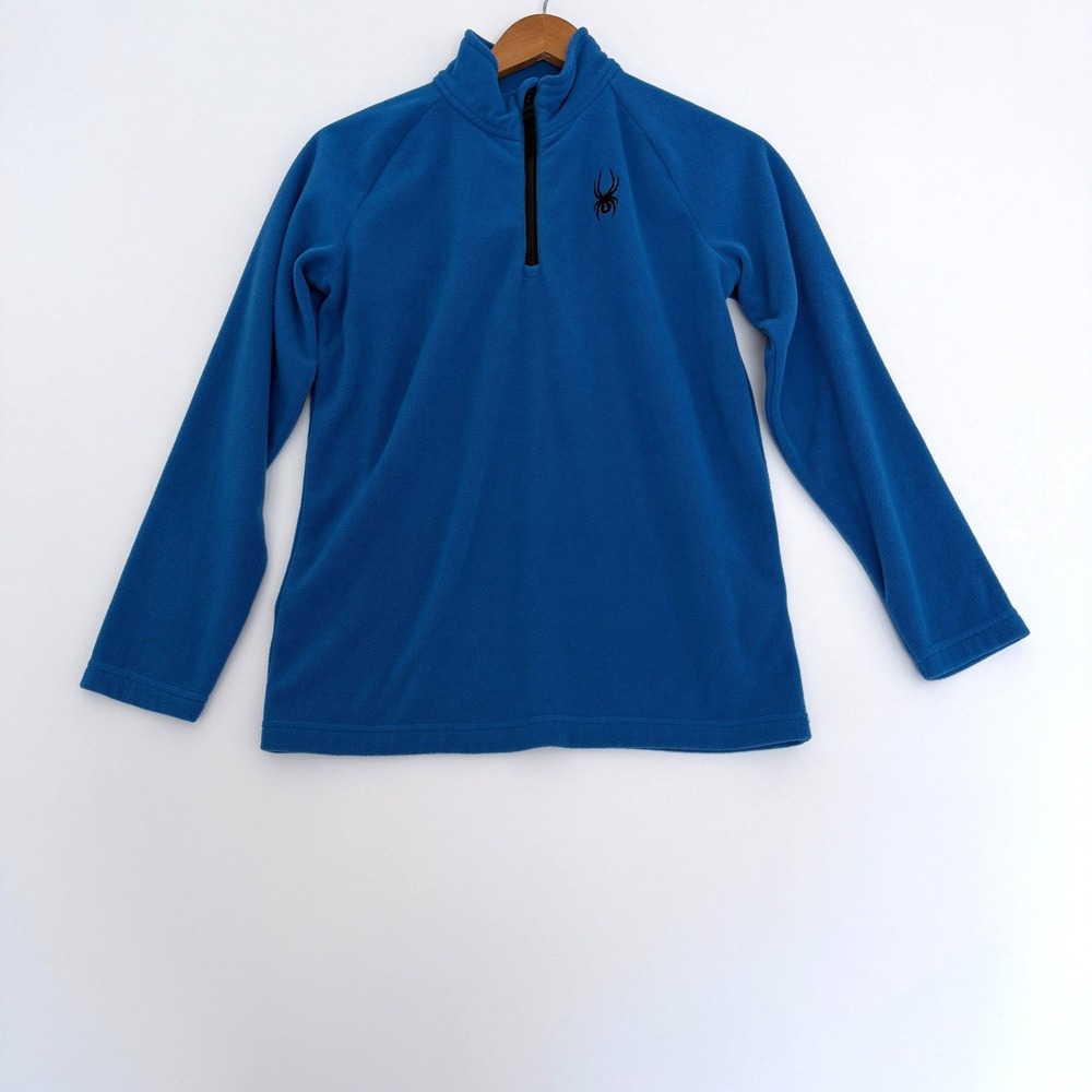 Spyder Fleece Pullover Youth L Blue US Ski Team 1/4 Zip Sweater